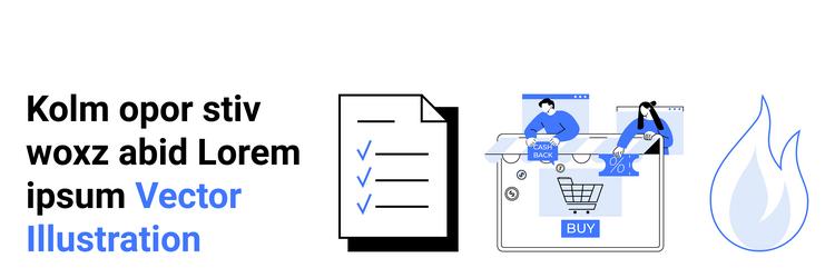 e-commerce task management and user interface vector image