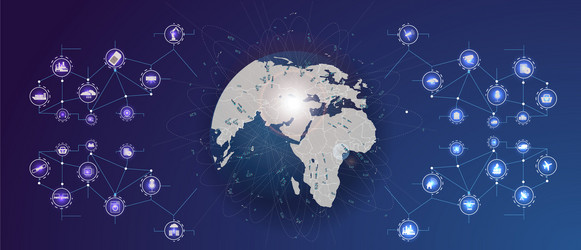 internet things iot and networking vector image