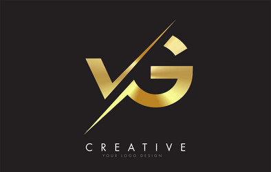 Creative golden letters vg v g logo with leading Vector Image