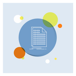 bill excel file invoice statement white line icon vector image
