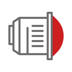 compact data storage system icon with circular red vector image