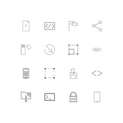 Internet technologies simple linear icons set vector