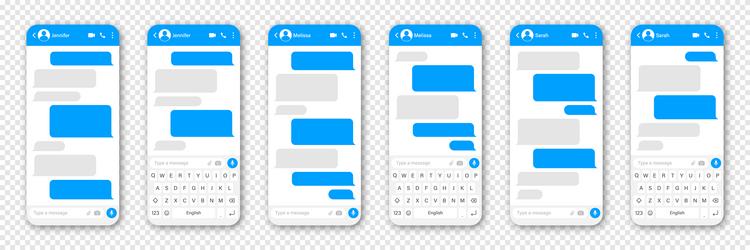 messaging app design user interface blank sms vector image