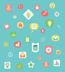 Work items and graphics business icons pattern vector