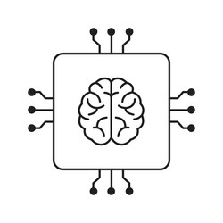 ai neural processing and deep learning icon vector image
