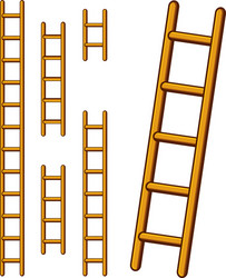 Cartoon Step Ladders Set vector image