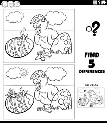 differences game with easter chicks coloring book vector image