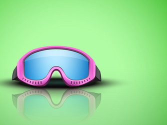 Light background with pink ski goggles vector