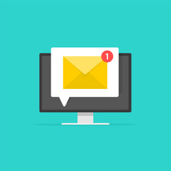 new email on computer screen e-mail envelope vector image