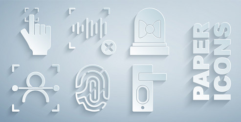 set fingerprint motion sensor face recognition vector image