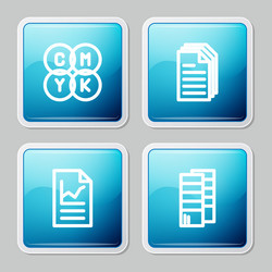 Set line cmyk color mixing file document vector