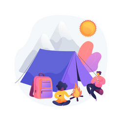 Summer camping concept metaphor vector