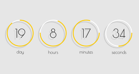 flip countdown timer clock counter with shadow vector image