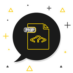 line php file document download button icon vector image