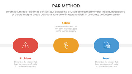 par method infographic 3 point with round shape vector image