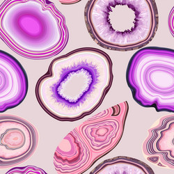 seamless pattern with geode and agate cuts vector image