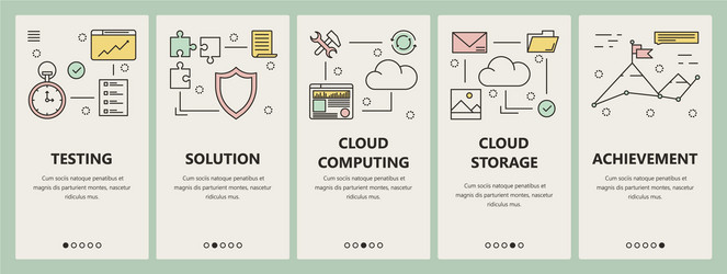 thin line flat design cloud computing vector image