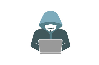 Hacker Face Logo - Cyber Security vector image