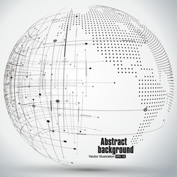 point and curve constructed the sphere wireframe vector image