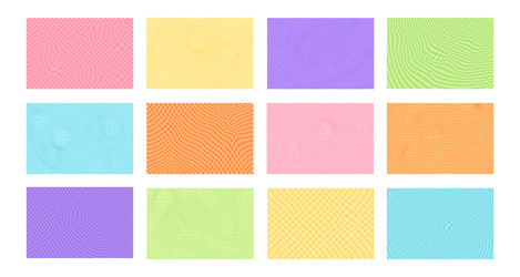 set of retro psychedelic checkerboard pattern vector image