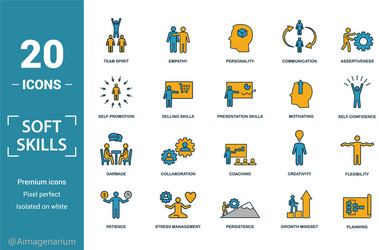 Soft skills icon set include creative elements vector