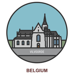 vilvoorde cities and towns in belgium vector