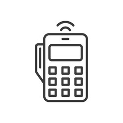 wireless payment terminal icon in line design vector image