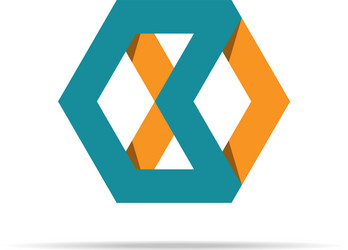 abstract arrow box element geometric hexagonal vector image
