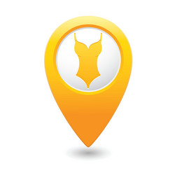 bathing suit symbol yellow map pointer vector image