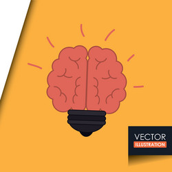 Creative brain idea lightbulb innovation Vector Image