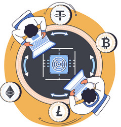 cryptocurrency exchange platform and blockchain vector image