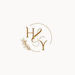 Yh initial wedding monogram logo Royalty Free Vector Image