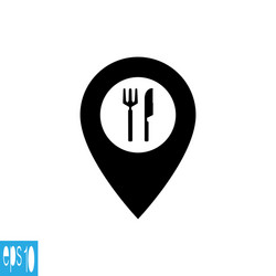 map icon with fork and knife vector