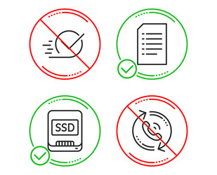 Ssd checkbox and document icons set call center vector