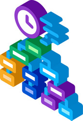 Time Algorithm Isometric Icons vector