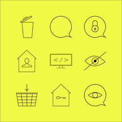 web linear icon set simple outline icons vector image
