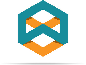abstract arrow box element geometric hexagonal vector image