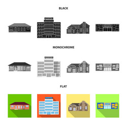 Design of building and front icon set vector