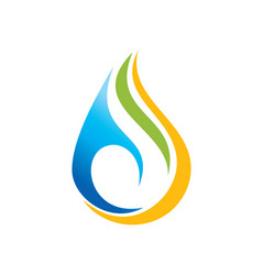 Droplet colored bio eco logo vector