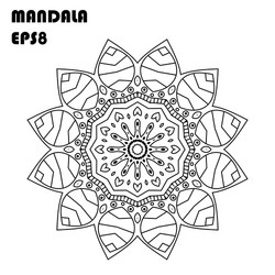 flower mandala coloring book element vector