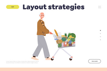 layout strategies landing page with stratified vector