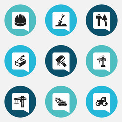 Set of 9 editable structure icons includes vector
