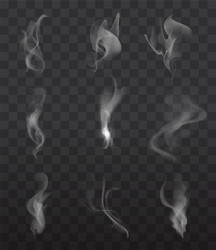 Smoke and fire set Royalty Free Vector Image - VectorStock