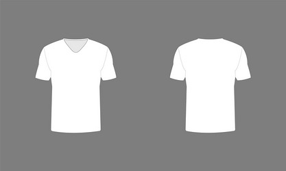 T-shirt template round neck white color Royalty Free Vector