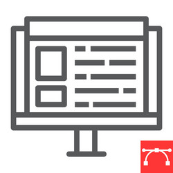 web design line icon website and ux monitor sign vector image