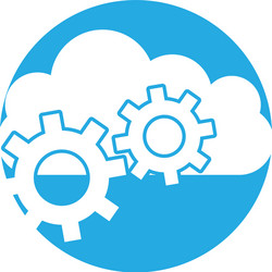 cloud computing with gears vector image