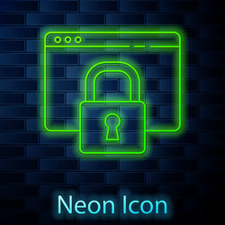 glowing neon line secure your site with https ssl vector image