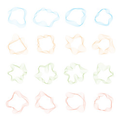 Set abstract dynamic lines curve waves colors vector