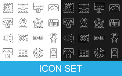 set line music player pause button synthesizer vector image