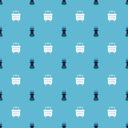 set water filter and toolbox on seamless pattern vector image